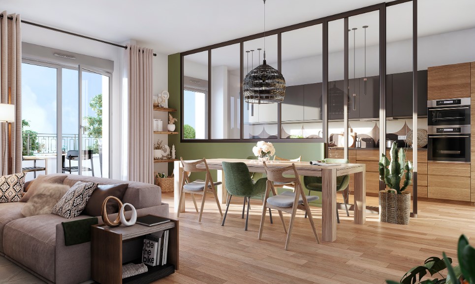 Magnifique 3 pièces traversant  avec balcon et parking à 6 minutes métro 17 et RER B