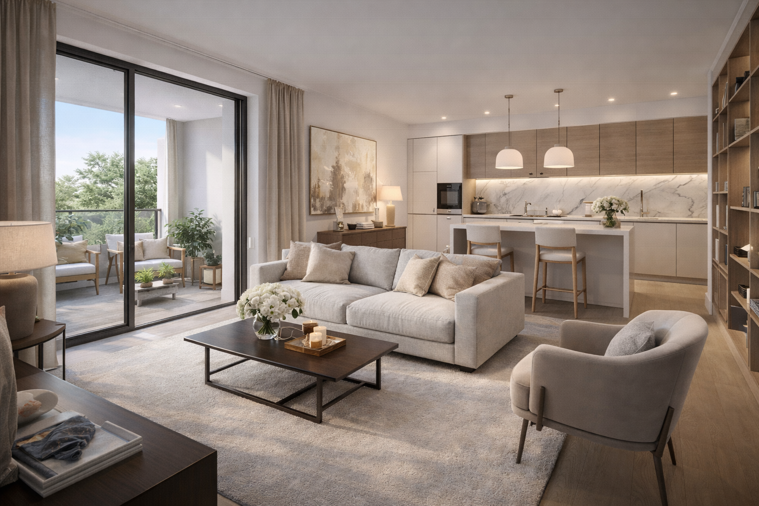 Succès commercial– 2 pièces de 47 m² avec grand Balcon de 7m² et Parkings.